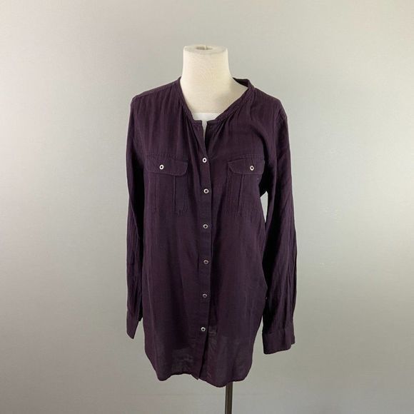 🌿4/$35🌿GAP Purple Long‎ Sleeve Button Down Shirt (S) - Picture 2 of 8